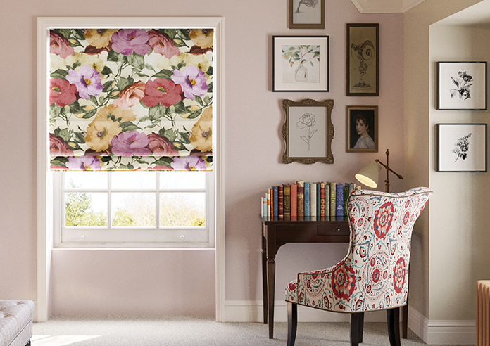 Amelia Faux Silk, Berry Blush - Motorised Roman Blind - Image 3